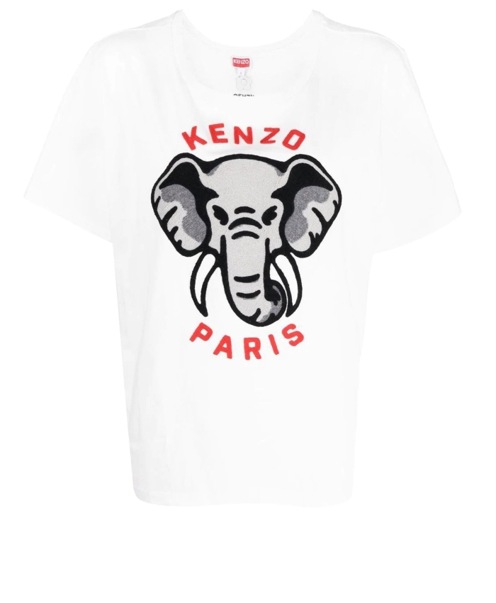 KENZO - T-shirt in cotone con ricamo