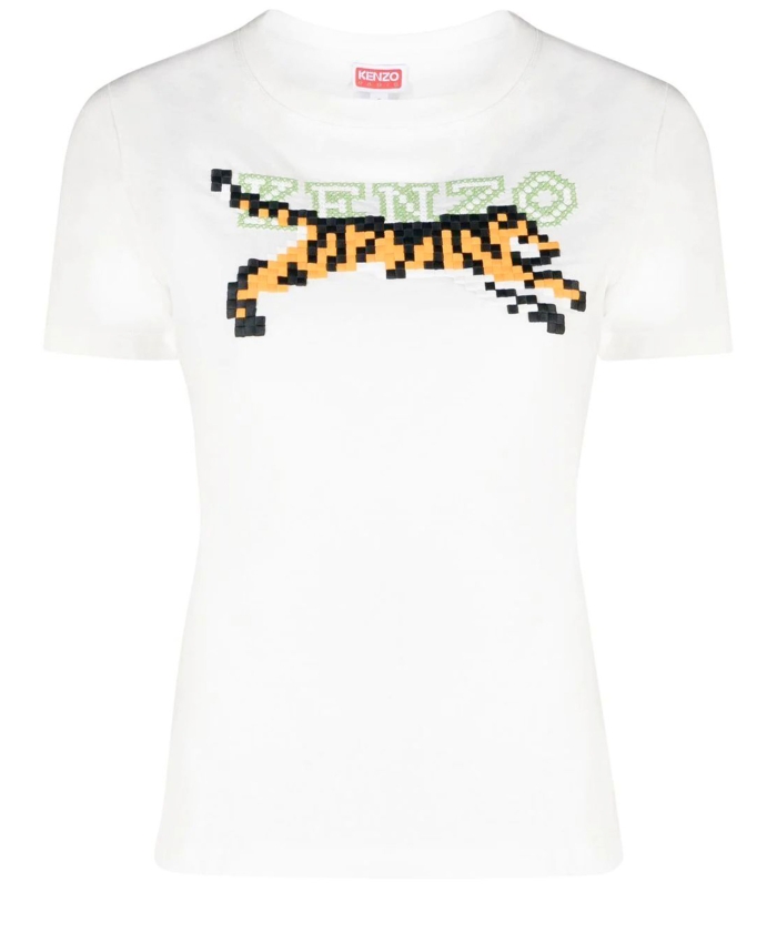 KENZO - Embroidered white t-shirt