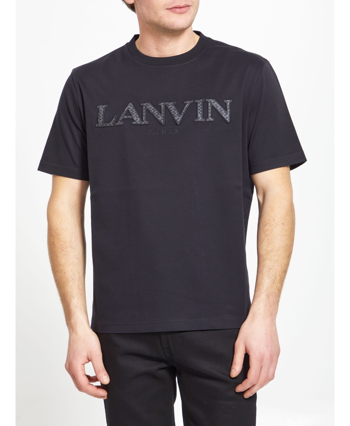 LANVIN - T-shirt nera con logo