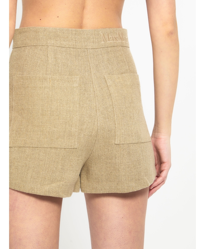 MAX MARA - Beige linen shorts