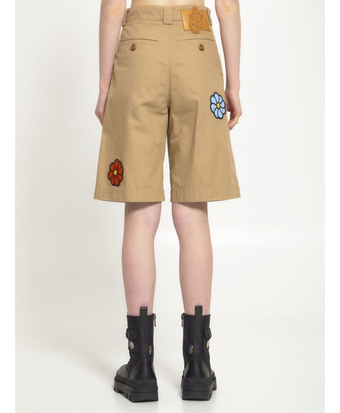 MONCLER JW ANDERSON - Floral embroideries bermuda shorts