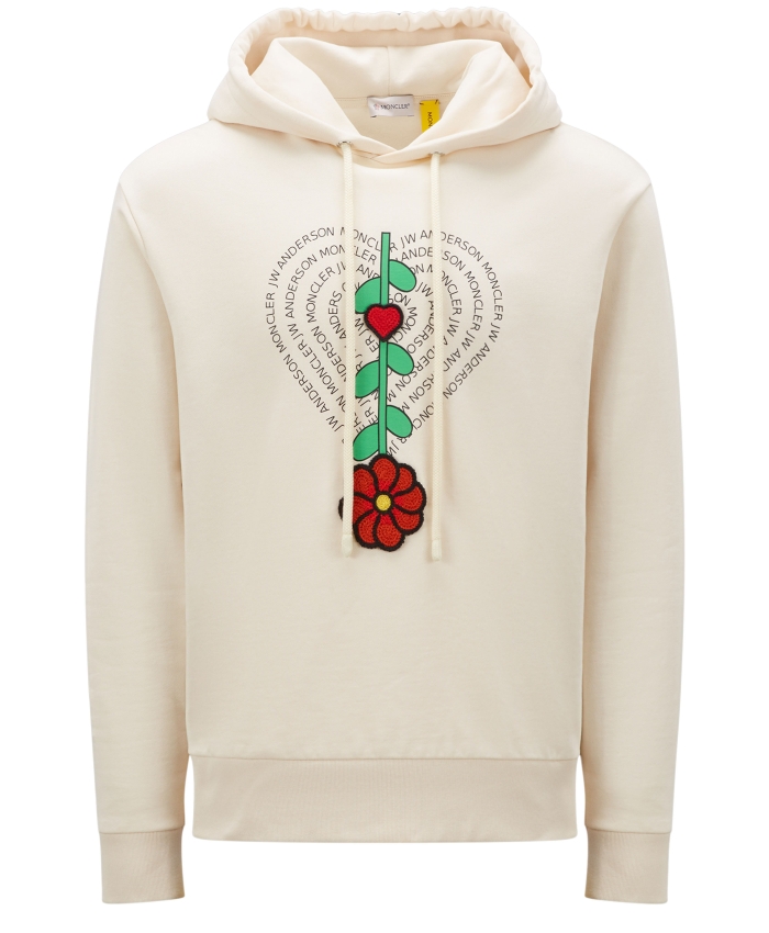 MONCLER JW ANDERSON - Embroidered cotton hoodie