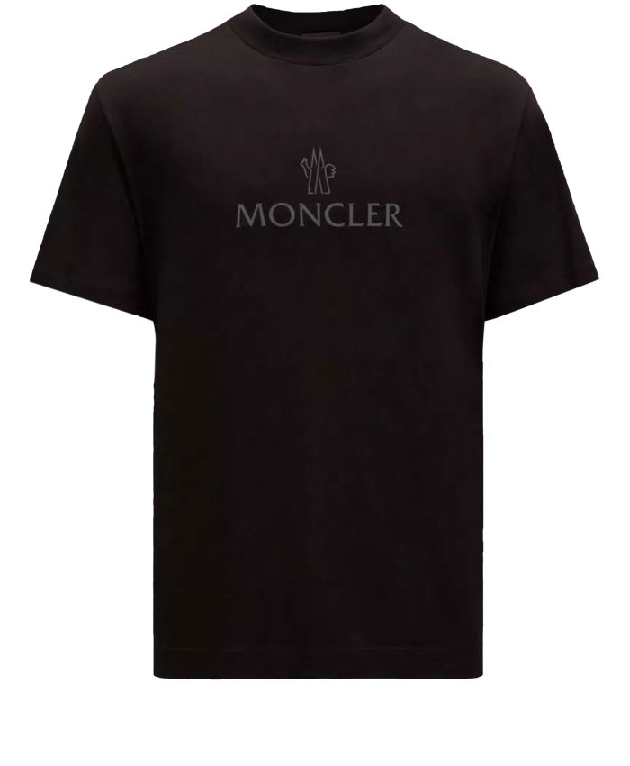 MONCLER - T-shirt nera con logo