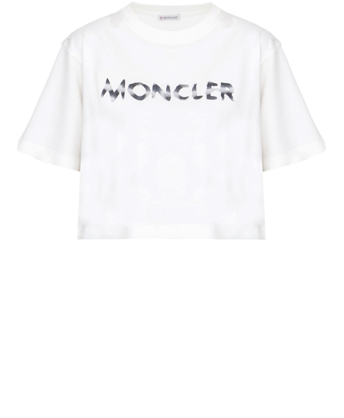 MONCLER - Cropped t-shirt with logo