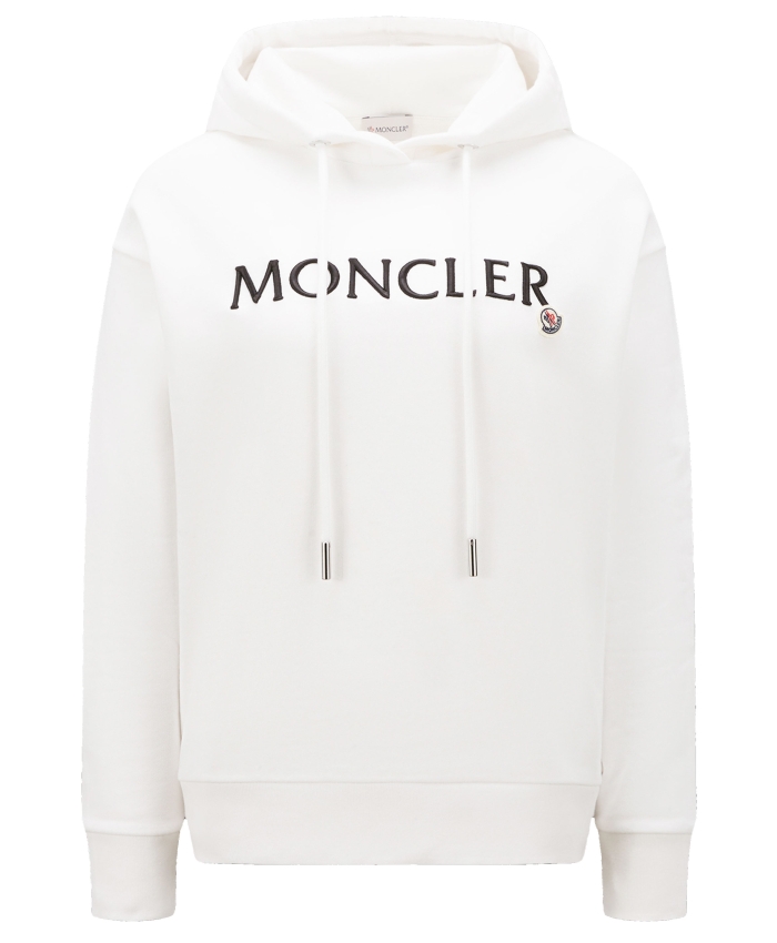 MONCLER - White hoodie with logo
