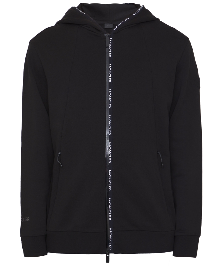 MONCLER - Black cotton hoodie