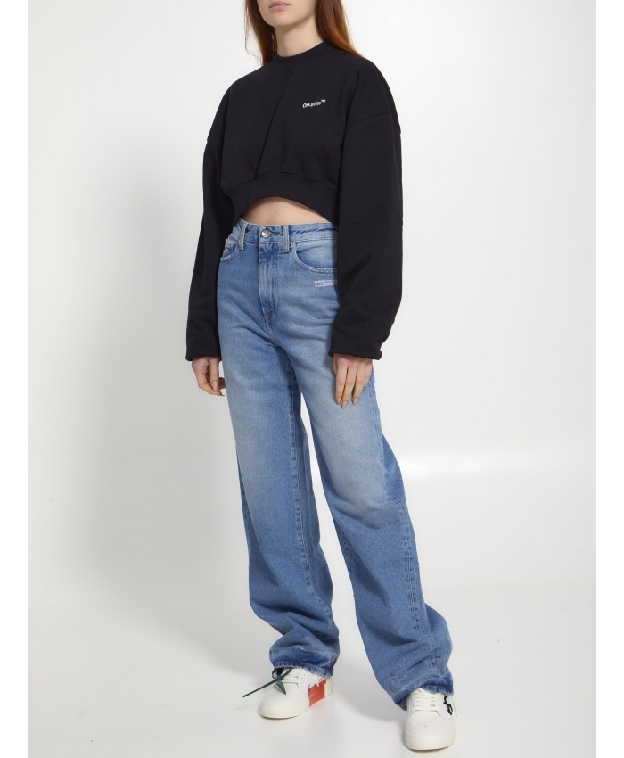 OFF WHITE - Cropped sweatshirt with logo