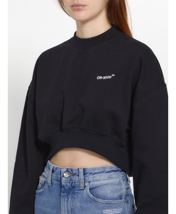 OFF WHITE - Cropped sweatshirt with logo