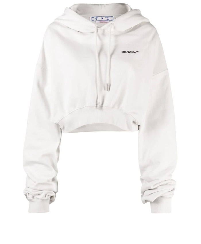 OFF WHITE - Cropped hoodie with logo