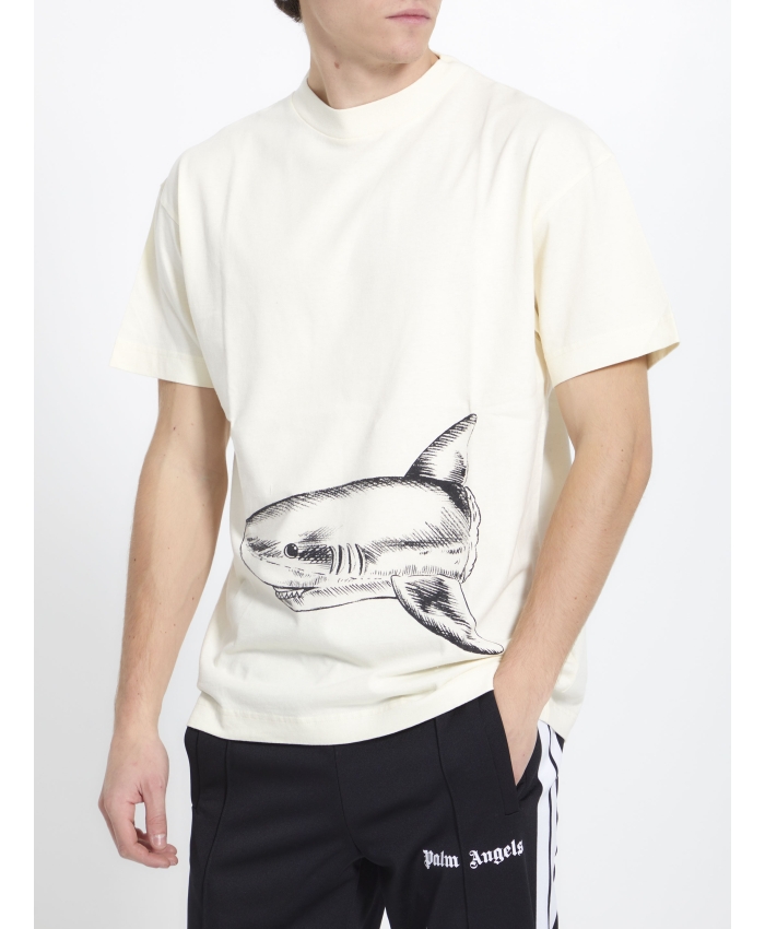 PALM ANGELS - T-shirt con stampa Broken Shark