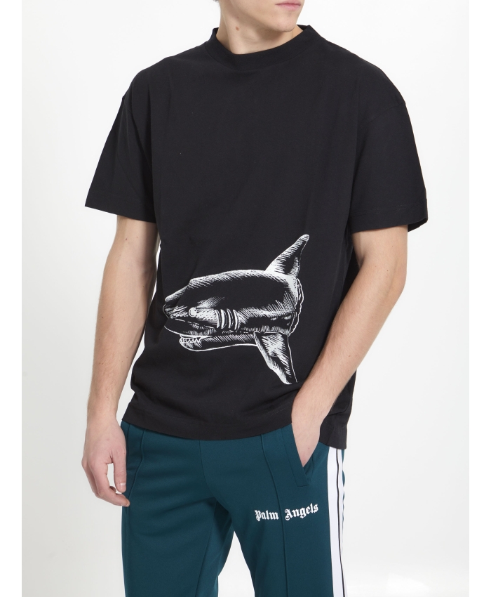 PALM ANGELS - Broken Shark print t-shirt