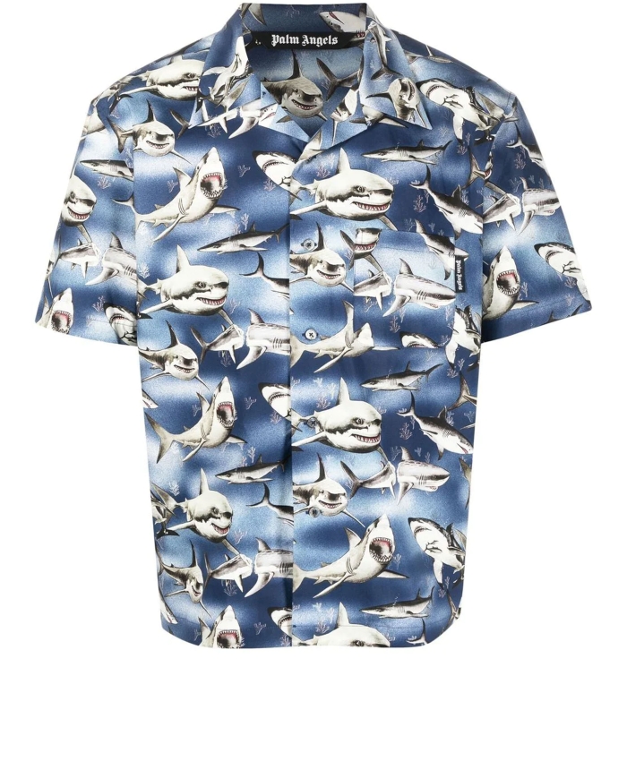 PALM ANGELS - Camicia con stampa Shark