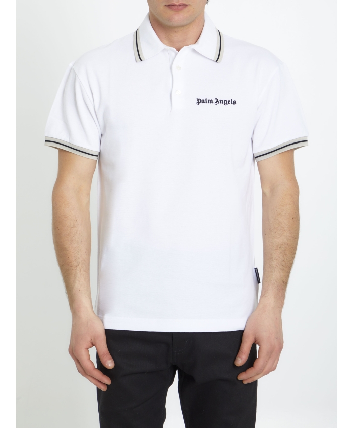PALM ANGELS - Cotton polo shirt with logo