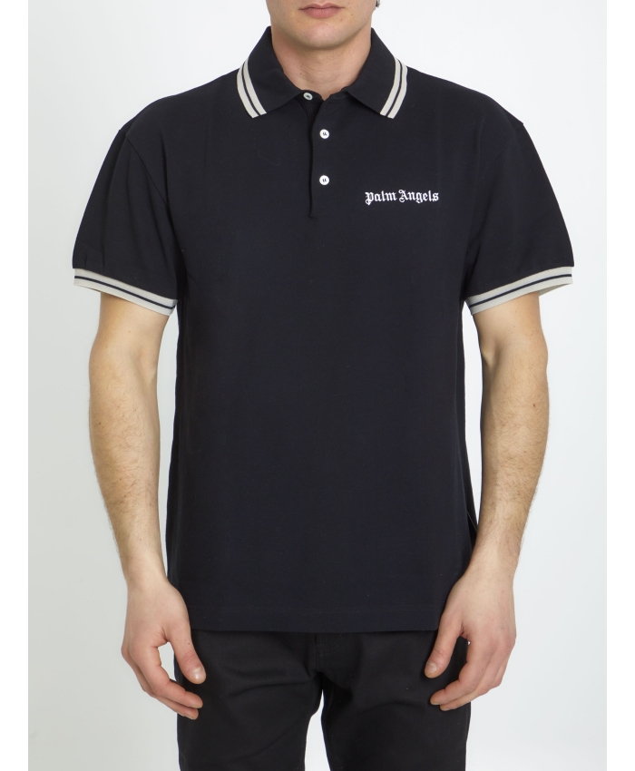 PALM ANGELS - Cotton polo shirt with logo
