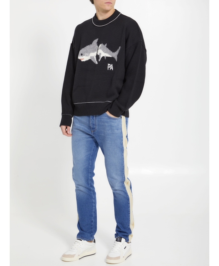 PALM ANGELS - Shark embroidery sweater
