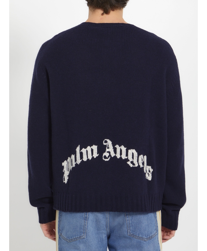 PALM ANGELS - Blue wool jumper