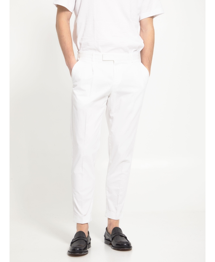 PT TORINO - Pantaloni in gabardina bianca