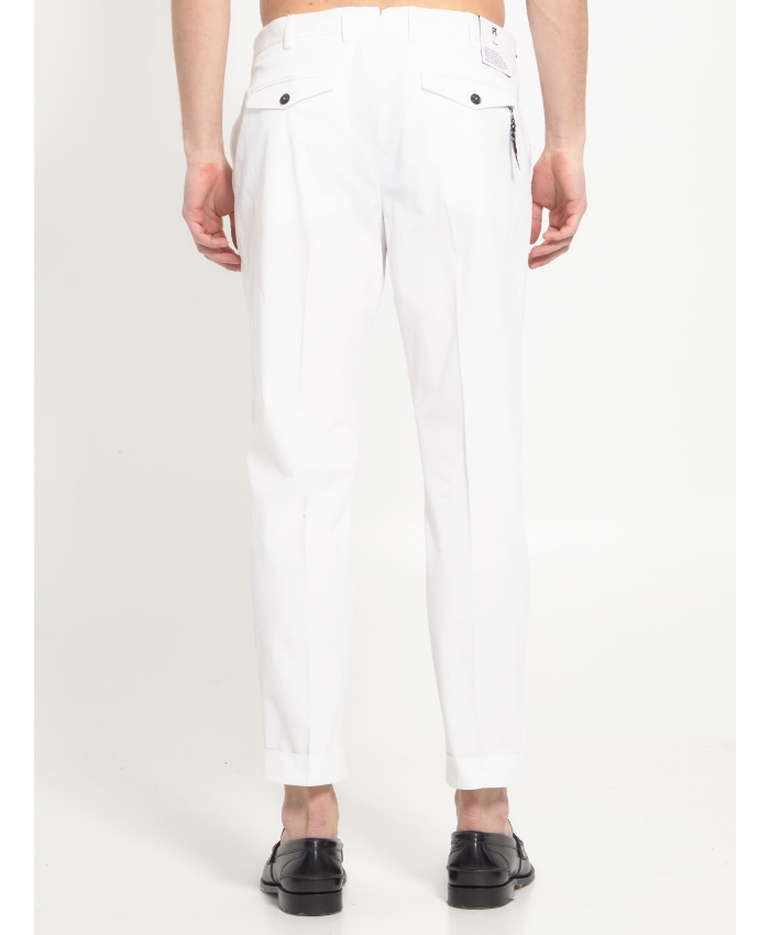 PT TORINO - Pantaloni in gabardina bianca