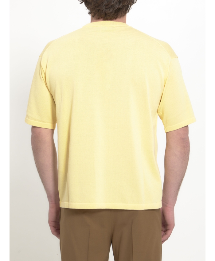 ROBERTO COLLINA - Yellow cotton t-shirt