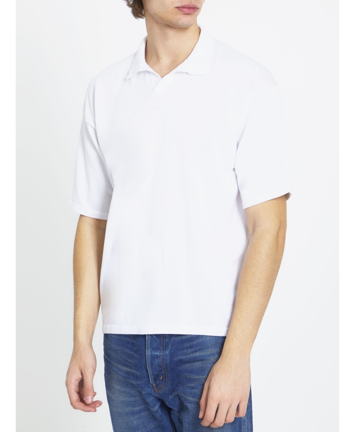ROBERTO COLLINA - White cotton polo shirt