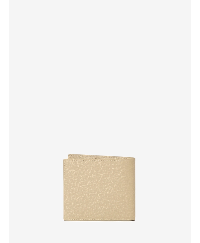 SAINT LAURENT - Beige leather wallet