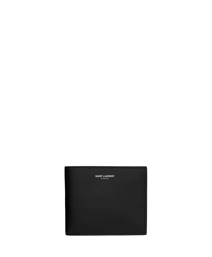 SAINT LAURENT - Black leather wallet
