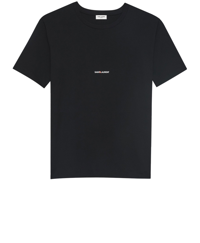 SAINT LAURENT - T-shirt nera con logo