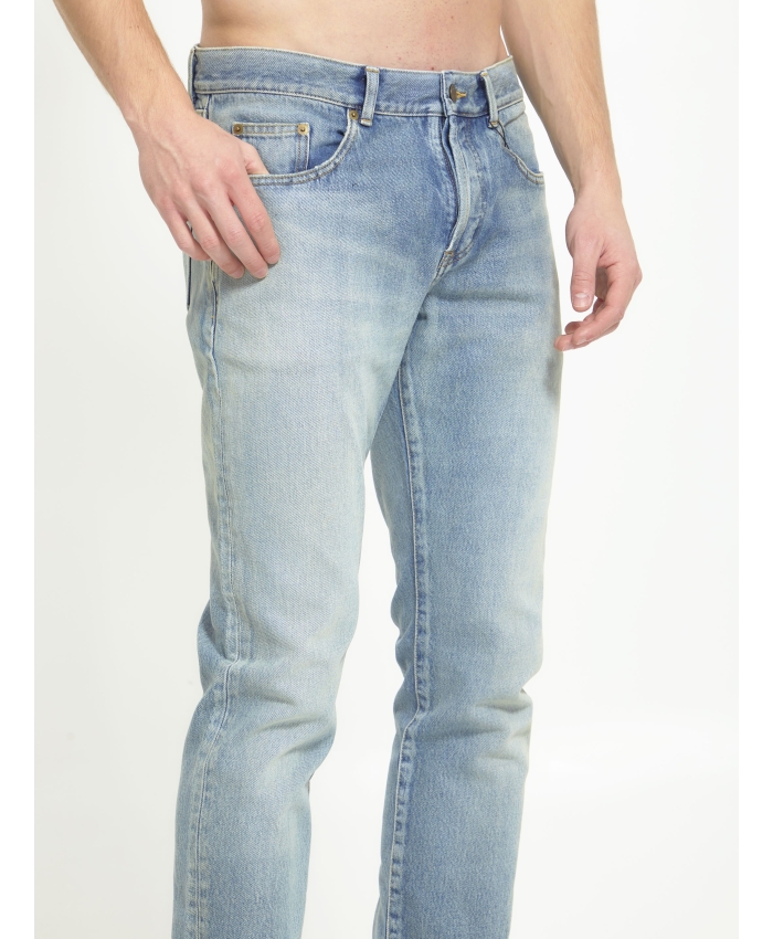 SAINT LAURENT - Jeans slim in denim