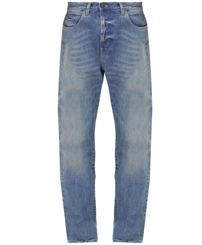 SAINT LAURENT - Délavé blue denim jeans