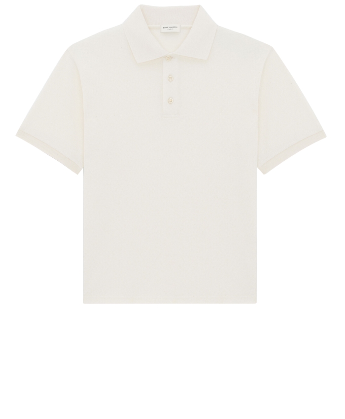 SAINT LAURENT - Monogram polo shirt in cotton piqué