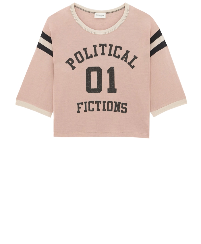 SAINT LAURENT - Political Fictions cropped t-shirt