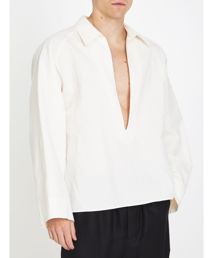 SAINT LAURENT - Vareuse shirt in cotton and linen