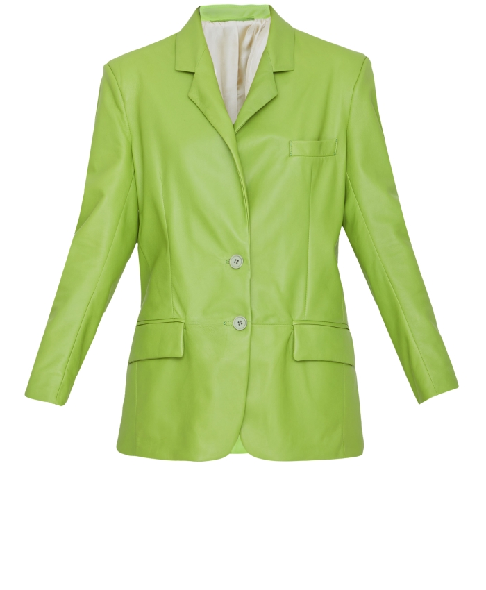 SALVATORE SANTORO - Lime leather jacket
