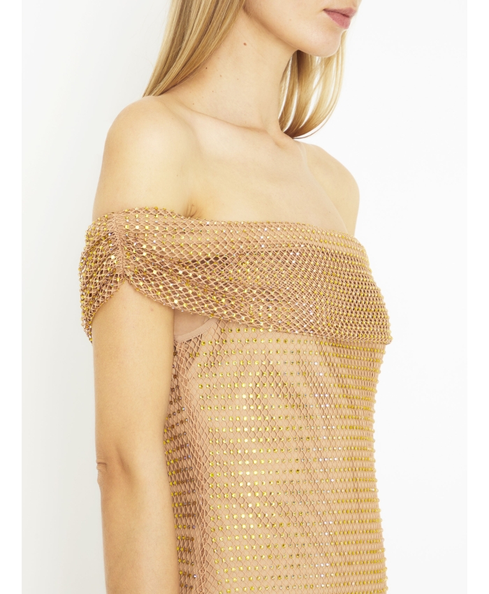 SELF PORTRAIT - Fishnet crystal dress