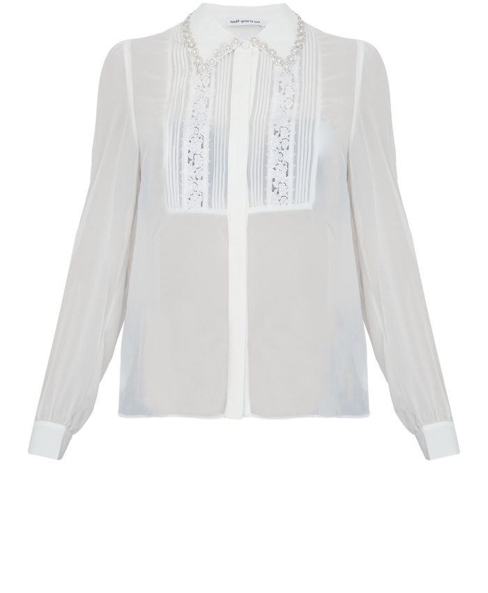 SELF PORTRAIT - Camicia in chiffon bianco