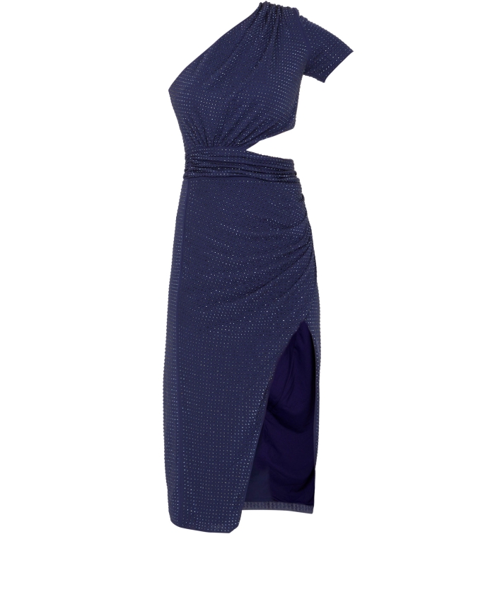 SELF PORTRAIT - Navy blue rhinestone midi dress