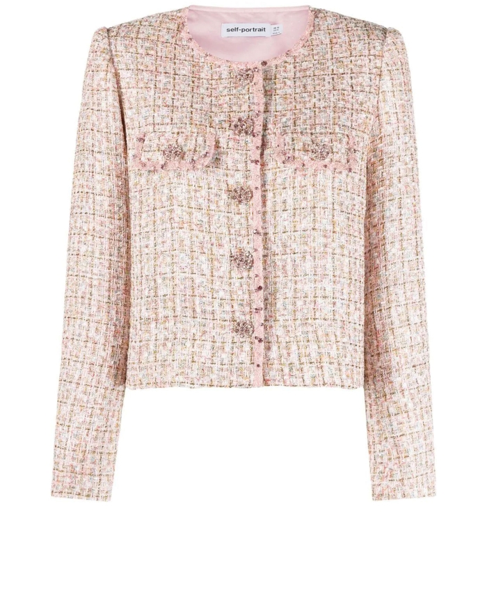 SELF PORTRAIT - Pink bouclé jacket
