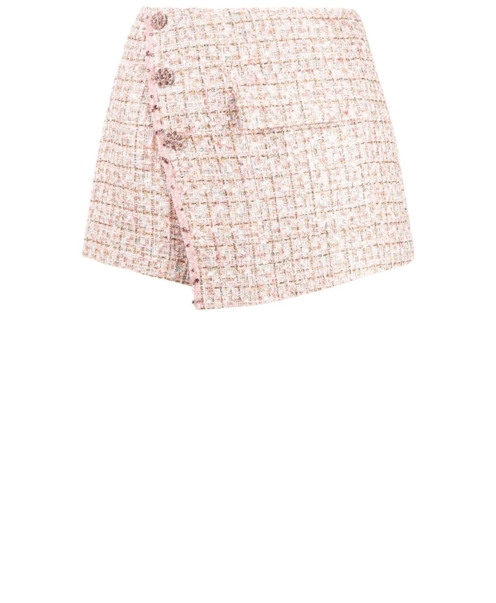 SELF PORTRAIT - Pink bouclé shorts