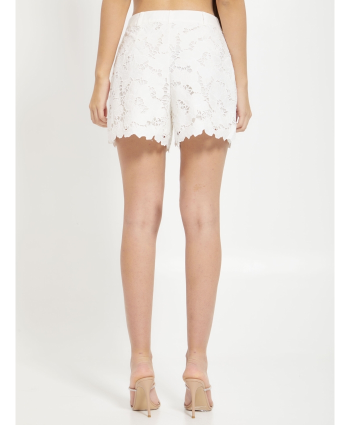 SELF PORTRAIT - White lace cotton shorts