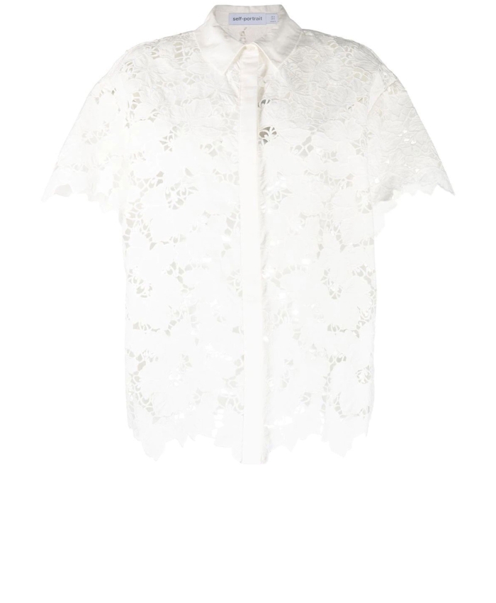 SELF PORTRAIT - Camicia in pizzo di cotone bianco
