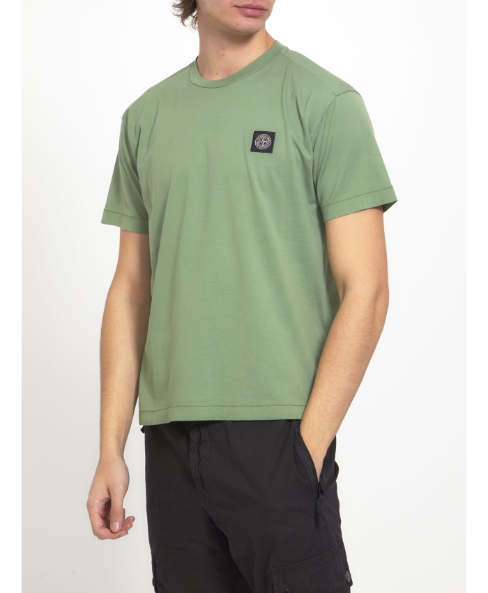 STONE ISLAND - Green Compass t-shirt