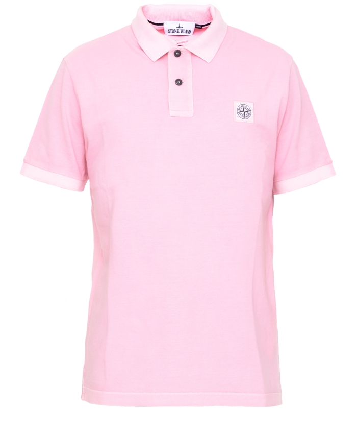 STONE ISLAND - Pink Compass polo shirt