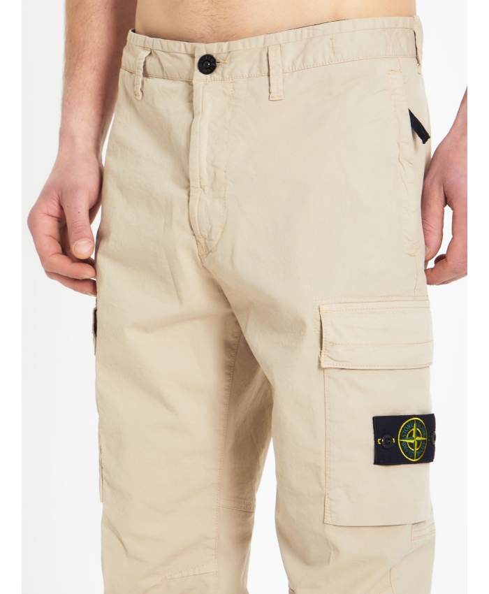 STONE ISLAND - Pantaloni cargo beige