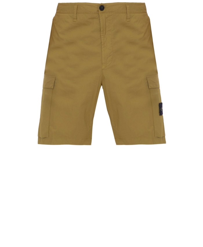 STONE ISLAND - Cotton cargo bermuda shorts