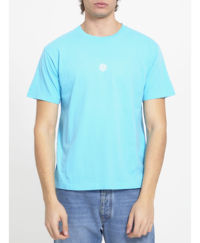 STONE ISLAND - Turquoise Compass t-shirt