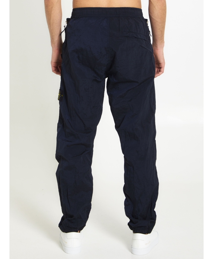STONE ISLAND - Blue nylon pants