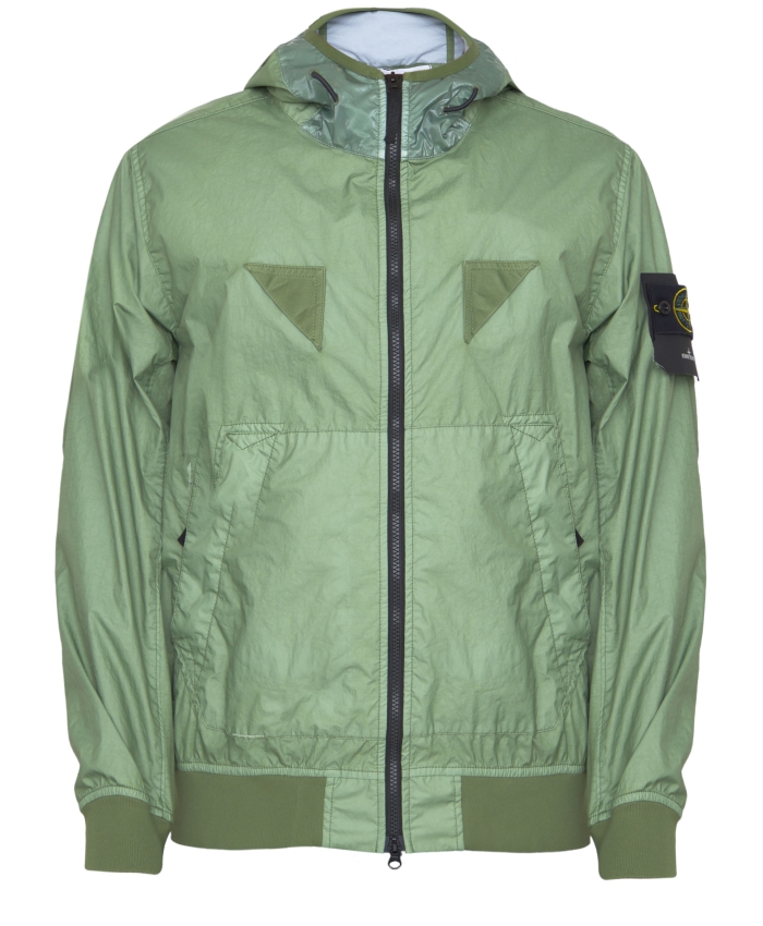 STONE ISLAND - Green nylon jacket
