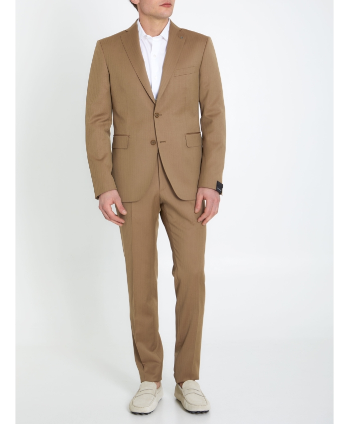 TAGLIATORE - Beige wool two-piece suit