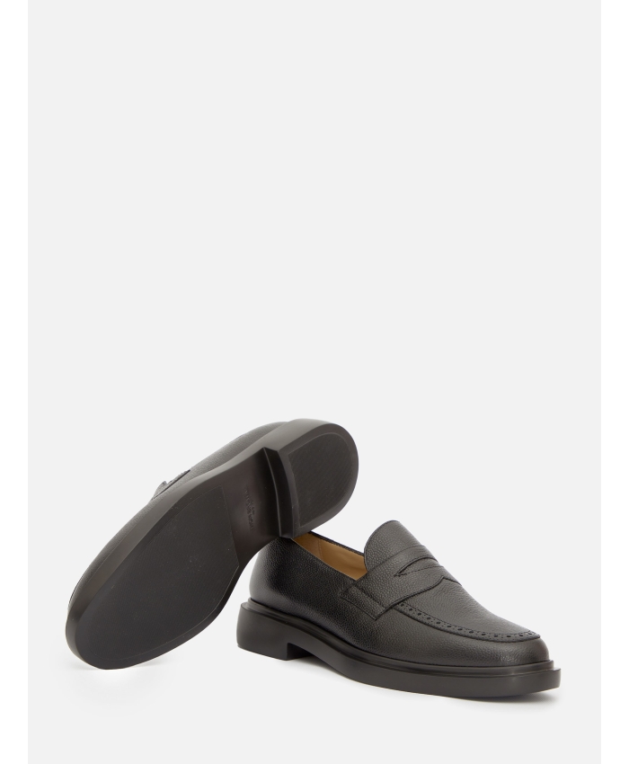 THOM BROWNE - Black leather loafers