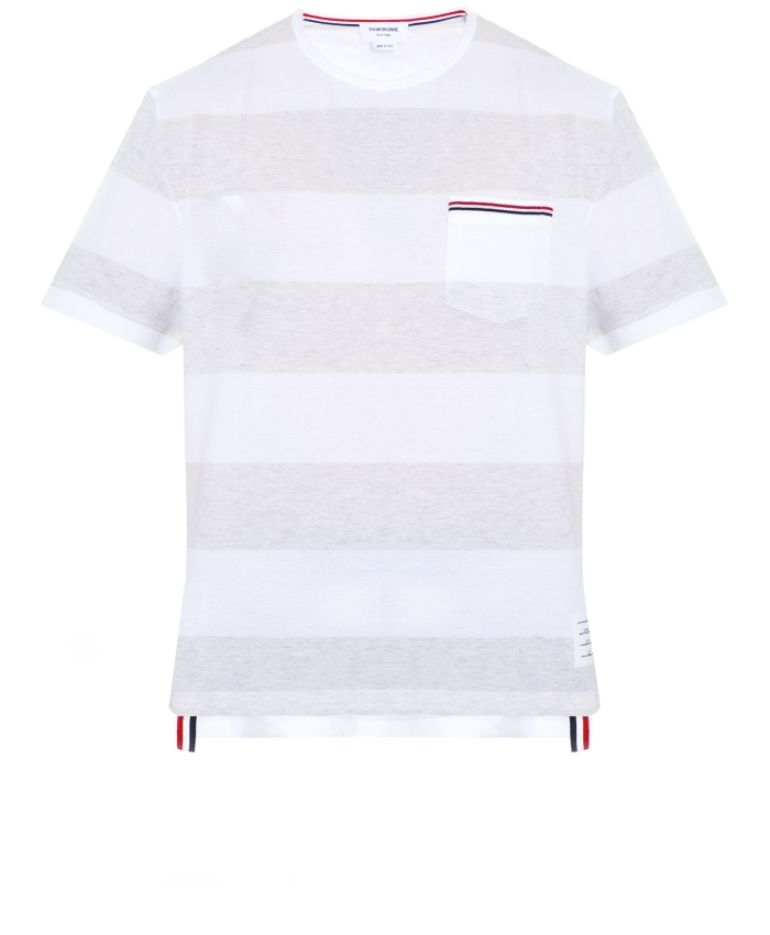 THOM BROWNE - Piqué cotton t-shirt
